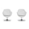 Manhattan Comfort Caisson Faux Leather Swivel Accent Chair in White and Polished Chrome, PK2 2-AC028-WH - alternate 1